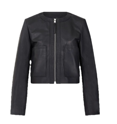Giacca pelle nera bolongaro - giacca,